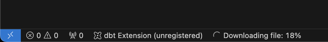 Verify installation in the status bar.